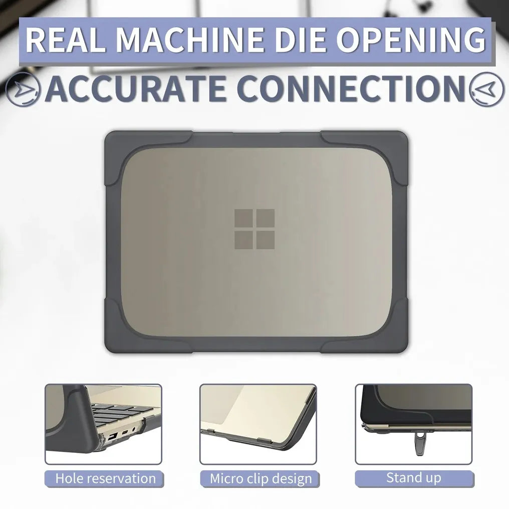 HKM-767827 Shockproof TPU PC Hard Shell Case with Fold Kickstand for Microsoft Surface Laptop Go 12.4 Inch 1943