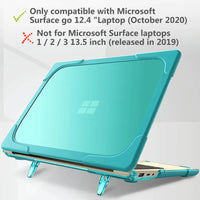 HKM-767827 Shockproof TPU PC Hard Shell Case with Fold Kickstand for Microsoft Surface Laptop Go 12.4 Inch 1943
