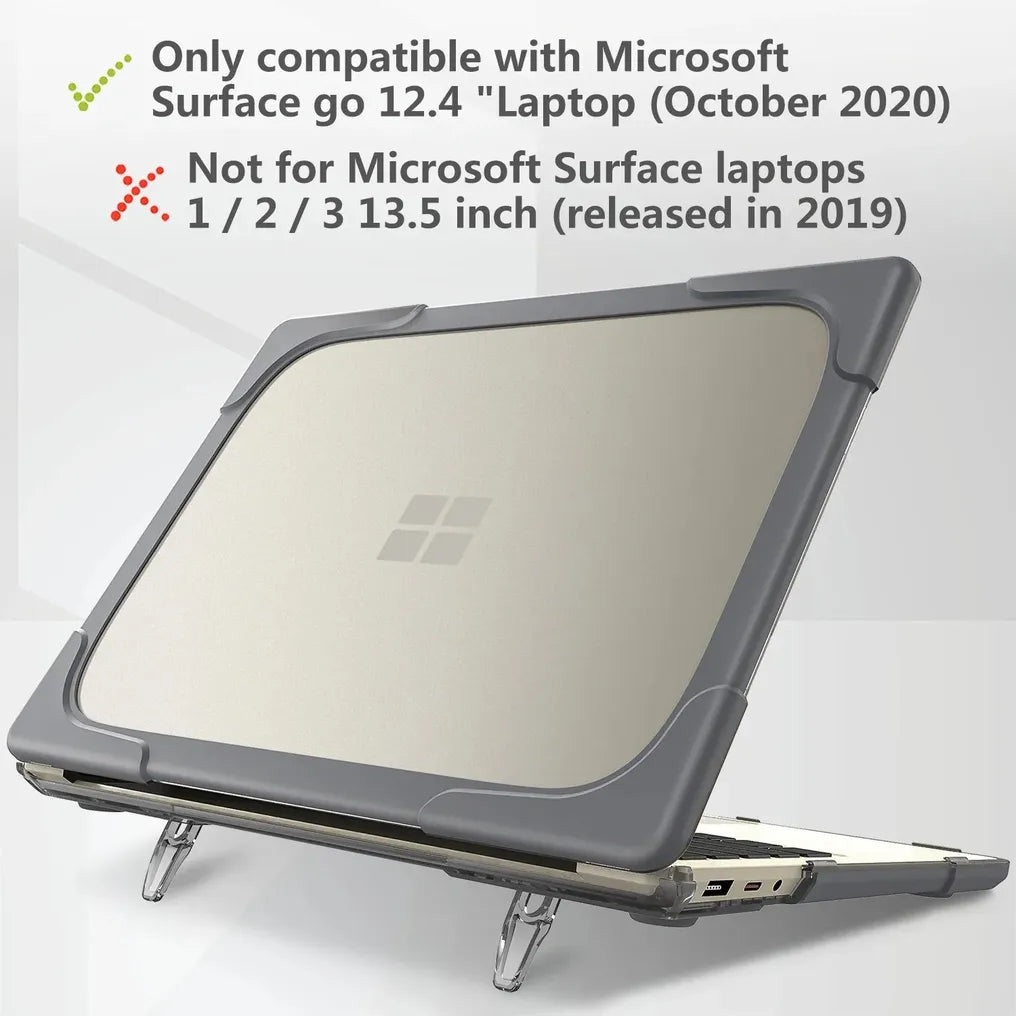 HKM-767827 Shockproof TPU PC Hard Shell Case with Fold Kickstand for Microsoft Surface Laptop Go 12.4 Inch 1943