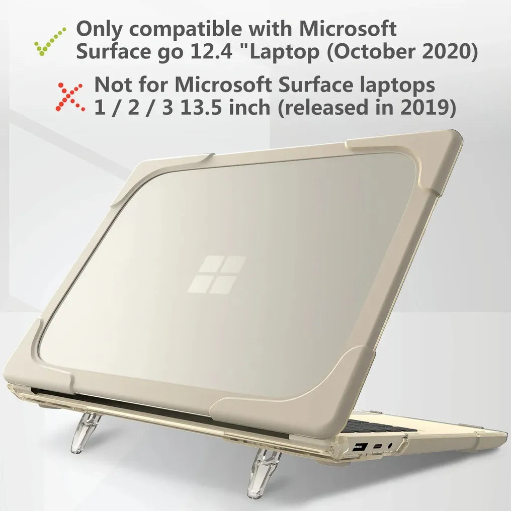 HKM-767827 Shockproof TPU PC Hard Shell Case with Fold Kickstand for Microsoft Surface Laptop Go 12.4 Inch 1943