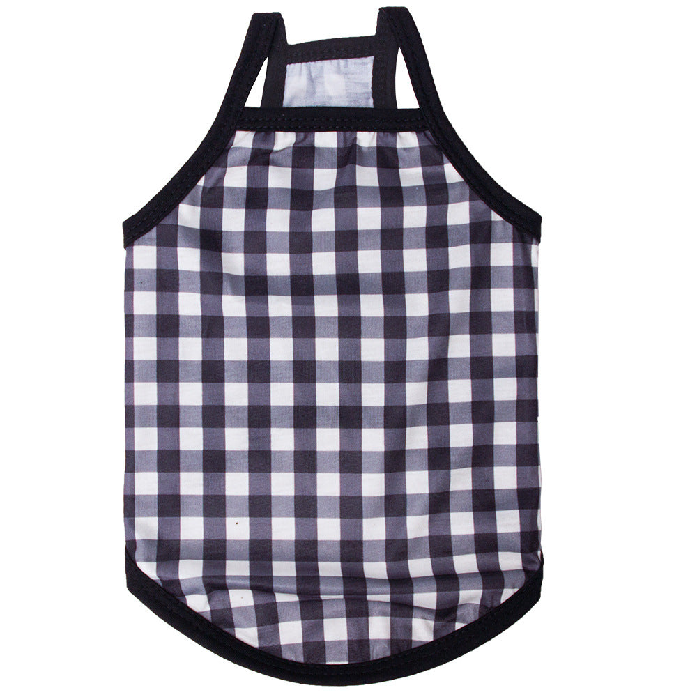 HKM-7679037 Summer Thin Plaid Camisole for Women - Cotton Vest in Various Colors and Sizes