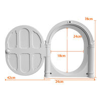 HKM-7679293 Minimalist Plastic Cat and Dog Door with Direction Control in White, Black, and Brown