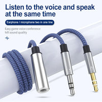 HKM-768019 3.5mm Y Splitter Adapter - 2 Male to 1 Female Audio Cable for Earphones and Microphones on Computer and Laptop