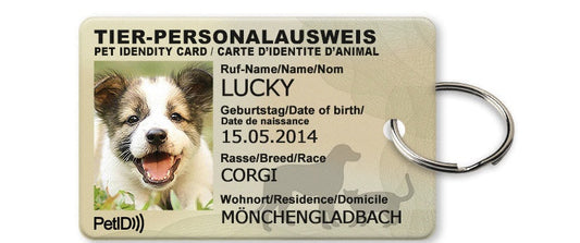 HKM-7680317 Custom Pet ID Card with Photo, Name, Breed, and Date of Birth - 4x2.5 cm