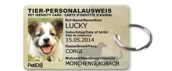 HKM-7680317 Custom Pet ID Card with Photo, Name, Breed, and Date of Birth - 4x2.5 cm