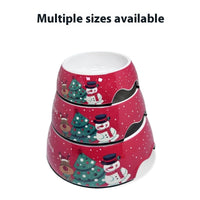 HKM-7680445 Stainless Steel Double Layer Pet Bowl for Dogs and Cats, Melamine Design, Multiple Sizes Available