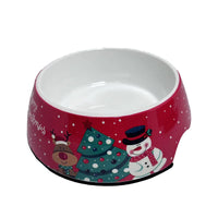 HKM-7680445 Stainless Steel Double Layer Pet Bowl for Dogs and Cats, Melamine Design, Multiple Sizes Available