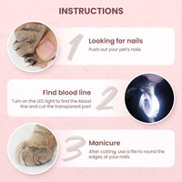 HKM-7681725 LED Pet Nail Clipper with Light for Easy and Pain-Free Grooming of Cats and Dogs