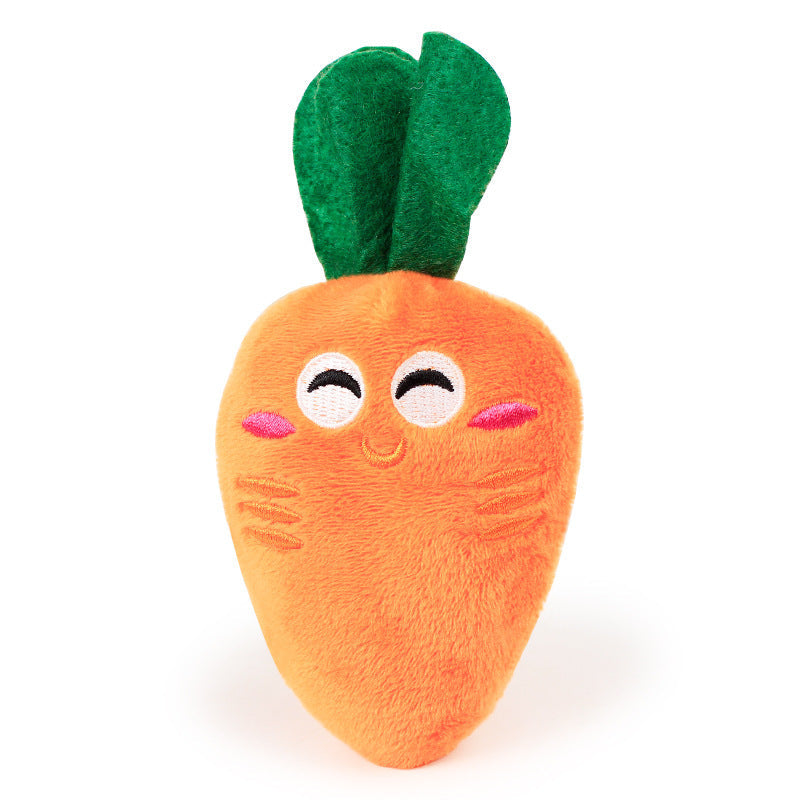 HKM-7682877 Durable Carrot Plush Chew Toy for Dogs and Cats with Interactive Snuffle Mat Design
