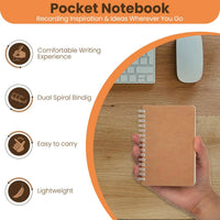 HKM-768403 Small Pocket Notebooks 5 Pack with 180 Ruled Pages for Writing, Drawing, and Note Taking