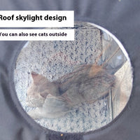 HKM-7684285 Waterproof Black Outdoor Cat House with Reflective Sunroof for All Seasons