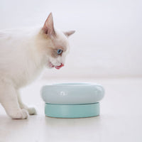 HKM-7684413 Mochi Ceramic Cat Bowl in Pink and Green - 80-120g Capacity