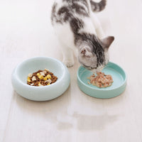 HKM-7684413 Mochi Ceramic Cat Bowl in Pink and Green - 80-120g Capacity