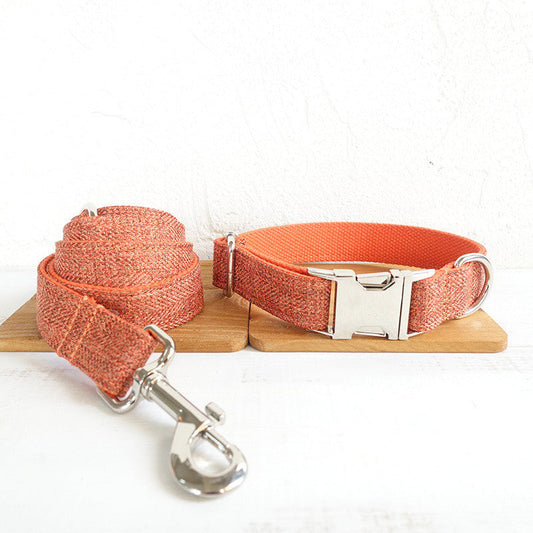 HKM-768467 Adjustable Double-Layer Thick Polyester Dog Leash with Metal Buckles
