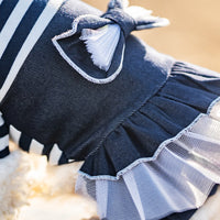 HKM-7684797 Denim Bow Princess Mesh Pettiskirt for Pets - Available in Dots and Stripes Design