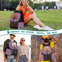 HKM-7686461 Portable Pet Dog Carrier Backpack for Travel – Breathable Outdoor Carrying Bag (41.9 x 25.4 x 43.2 cm)