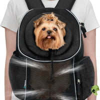 HKM-7686461 Portable Pet Dog Carrier Backpack for Travel – Breathable Outdoor Carrying Bag (41.9 x 25.4 x 43.2 cm)