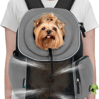 HKM-7686461 Portable Pet Dog Carrier Backpack for Travel – Breathable Outdoor Carrying Bag (41.9 x 25.4 x 43.2 cm)