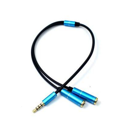 HKM-768659 3.5mm Audio Splitter Cable - 1 Male to 2 Female Headphone Adapter for Car, Phone, Tablet, MP3