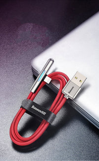 HKM-768659 Baseus 2m Elbow Design Data Cable for iPhone 8 and XS, Compatible Mobile Gaming Accessory