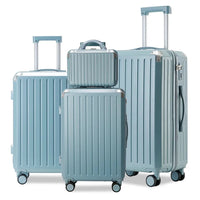 HKM-768659 Large 14-Inch Rolling Tote with Three Compartments and Phone Holder, Part of Four-Piece Luggage Set (14, 20, 24, 28 Inches)