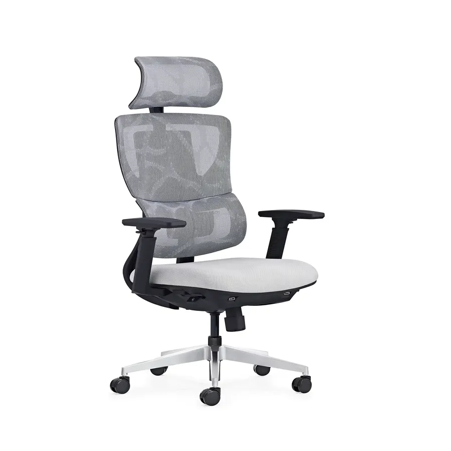HKM-768723 Ergonomic Office Chair with Adjustable Headrest and Swivel Base for Comfort & Support