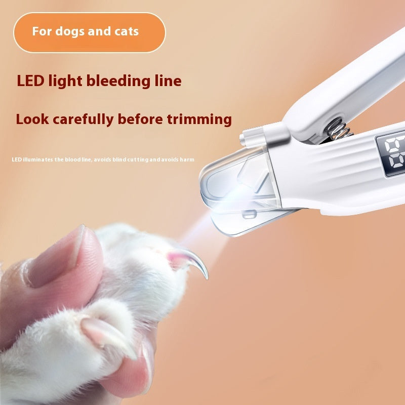 HKM-7687997 Pet Nail Clipper with Nail Piercing Device - HZ8 White, 4-Hour Battery Life, Durable ABS Material