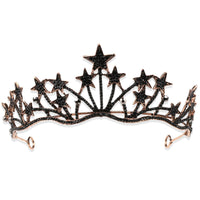 HKM-768851 Exaggerated Star-Shaped Bridal Wedding Headdress with White Crystal Accents