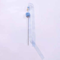HKM-7690813 Elegant Purple and Peach Flannel Cat Wand T oy with 100cm Yarn Belt