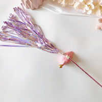 HKM-7690813 Elegant Purple and Peach Flannel Cat Wand T oy with 100cm Yarn Belt