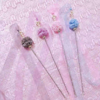 HKM-7690813 Elegant Purple and Peach Flannel Cat Wand T oy with 100cm Yarn Belt