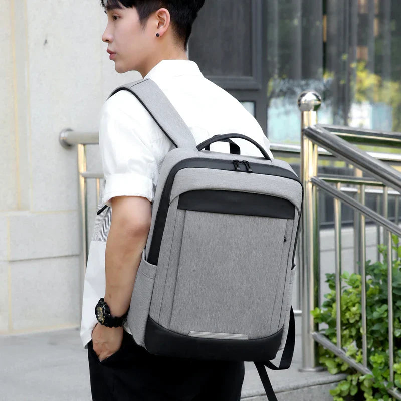 HKM-769491 Large USB Travel Laptop Backpack with Modern Design for Professionals and Students