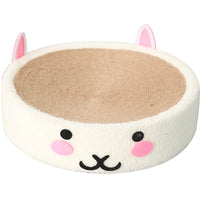 HKM-7695933 Round Cat Scratch Board - Wear-Resistant Jute Flannel Sofa Protector in Rabbit and Orange