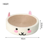 HKM-7695933 Round Cat Scratch Board - Wear-Resistant Jute Flannel Sofa Protector in Rabbit and Orange