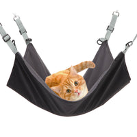 HKM-7697341 Adjustable Dual-Sided Pet Hammock for Cats and Small Dogs - Plush & Waterproof, Space-Saving Design, Easy to Clean