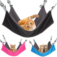 HKM-7697341 Adjustable Dual-Sided Pet Hammock for Cats and Small Dogs - Plush & Waterproof, Space-Saving Design, Easy to Clean