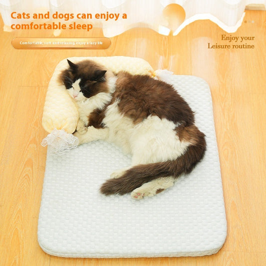 HKM-7697597 Candy Color Dog Mat in Multiple Sizes - Soft Cloth for Summer Comfort