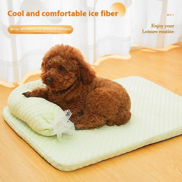 HKM-7697597 Candy Color Dog Mat in Multiple Sizes - Soft Cloth for Summer Comfort