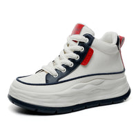 HKM-769811 XF2657 New Autumn Mid Top Breathable and Anti slip Student Thick Sole Elevated Sports Board Shoes Casual Running Shoes