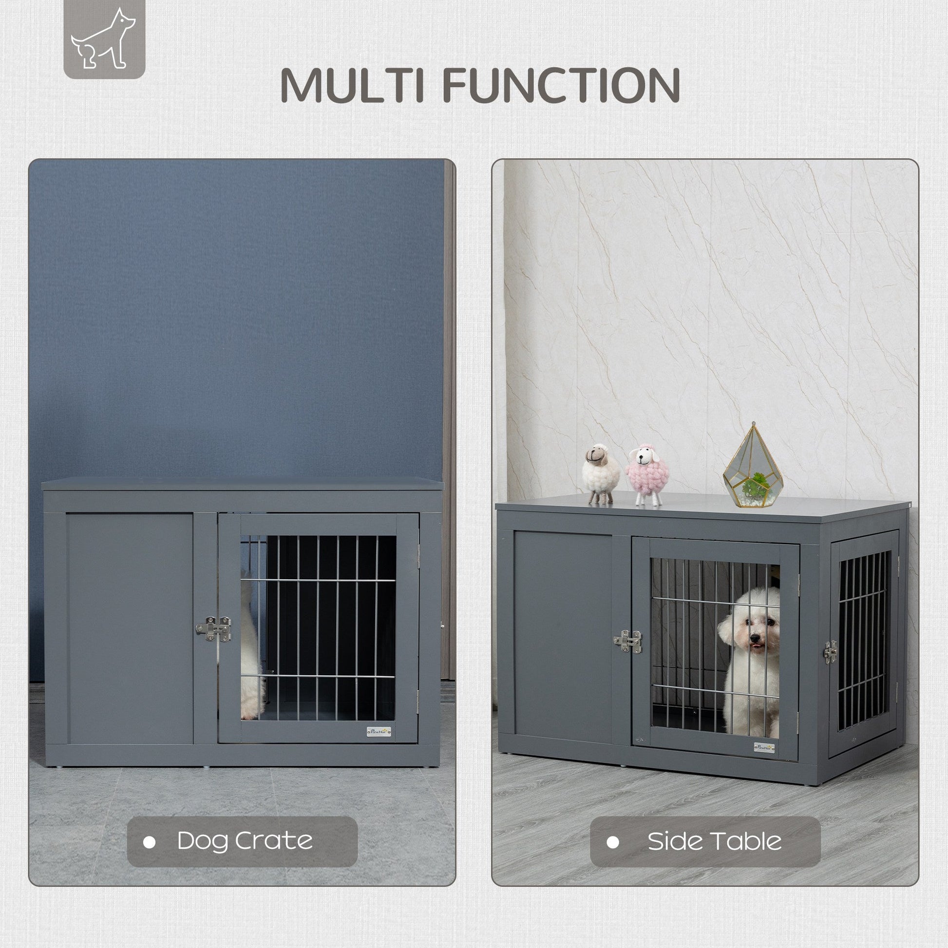 HKM-7699389 Furniture-Style Dog Crate and End Table for Small to Medium Dogs