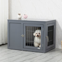 HKM-7699389 Furniture-Style Dog Crate and End Table for Small to Medium Dogs