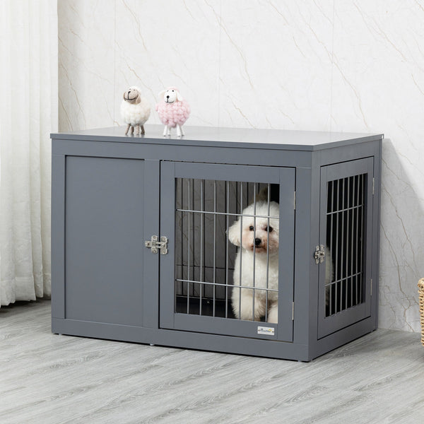 HKM-7699389 Furniture-Style Dog Crate and End Table for Small to Medium Dogs