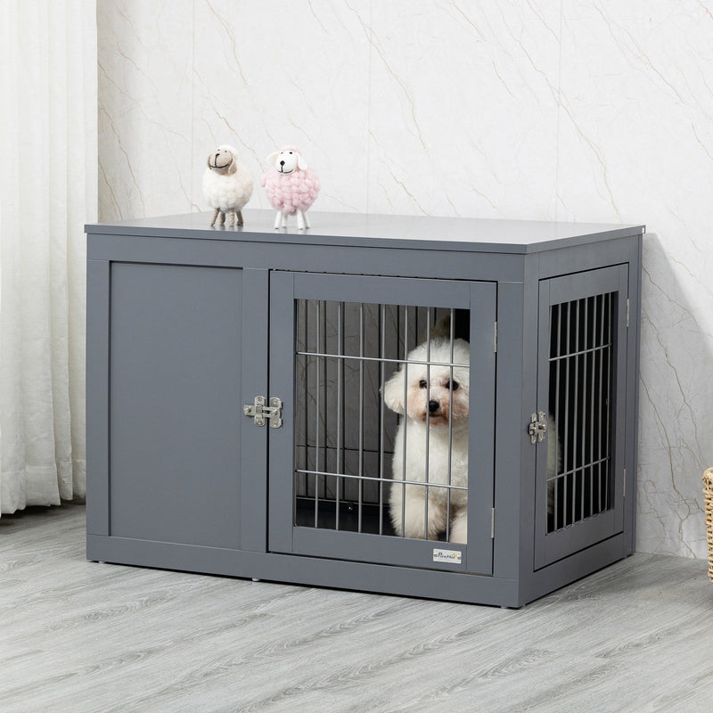 HKM-7699389 Furniture-Style Dog Crate and End Table for Small to Medium Dogs