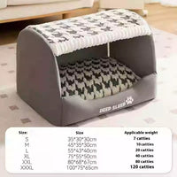 HKM-7699773 Warm Three-Dimensional Dog Nest in Houndstooth Patterns - Small to Extra Large Sizes Available