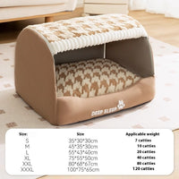 HKM-7699773 Warm Three-Dimensional Dog Nest in Houndstooth Patterns - Small to Extra Large Sizes Available