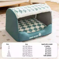 HKM-7699773 Warm Three-Dimensional Dog Nest in Houndstooth Patterns - Small to Extra Large Sizes Available