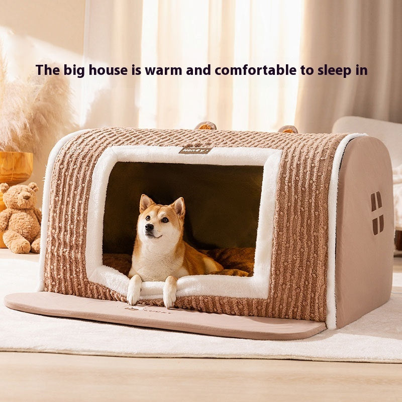HKM-7699773 Warm Three-Dimensional Dog Nest in Houndstooth Patterns - Small to Extra Large Sizes Available