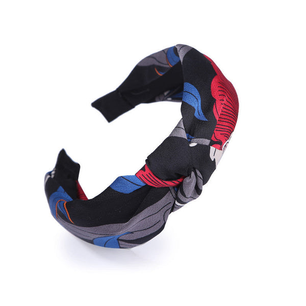 HKM-770003 Korean Style Unisex Wide-Sided Knotted Face Wash Headband