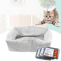 HKM-7701693 Plastic Cat Litter Bags with Filters and Mats - 10 Pieces in Small and Medium Sizes, Large Set with Mats and Strainer