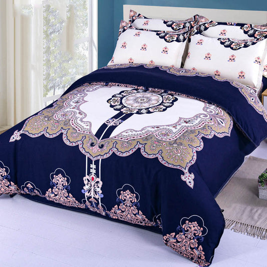 HKM-770195 Four-Piece Brushed Cashmere Cotton Bed Sheet Set - Soft, Warm, and Comfortable
